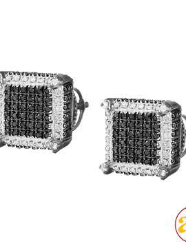 10KB 0.65CTW BLACK & WHITE DIAMOND DICE EARRINGS