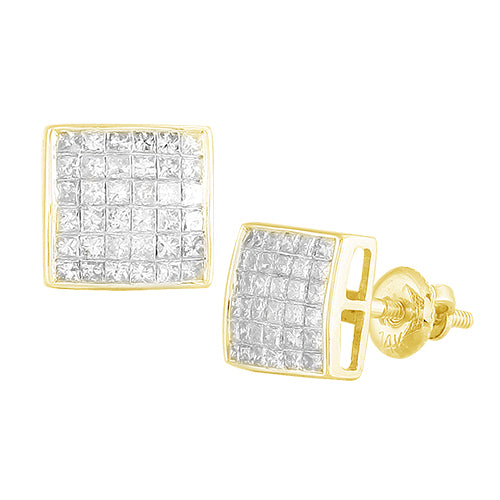 14KY 0.60TW SQUARE DOME EARRINGS