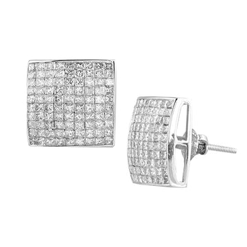 14KW 2.00CTW SQUARE DOME EARRINGS