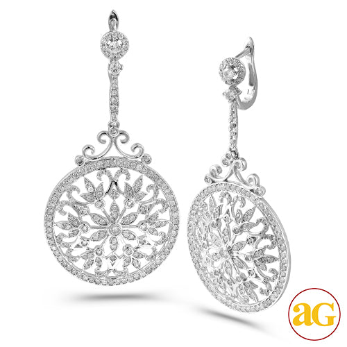 14KW 3.50CTW DIAMOND DANGLING EARRINGS