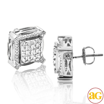 10KW 1.05CTW DIAMOND 3-D EARRINGS WITH SQUARE HEAD
