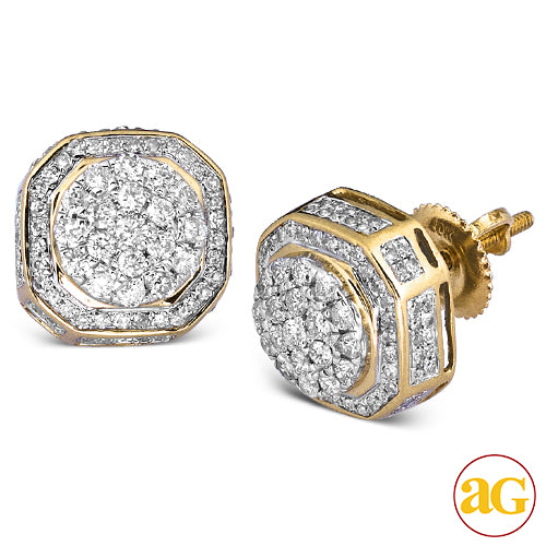 10KY 0.75CTW DIAMOND EARRINGS - ROUND HEAD WITH ST