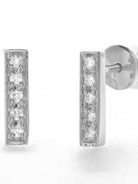 14KW 0.10CT BAR STUD EARRINGS