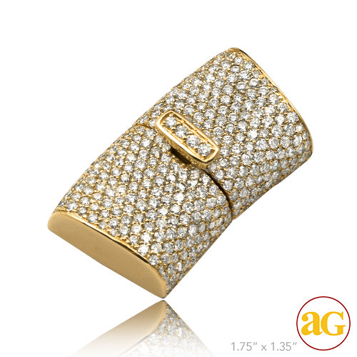 10KY 4.65CTW DIAMOND CURVED PUSH LOCK FOR LINK