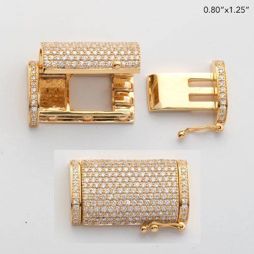 10KY 3.50CTW DIAMOND COFFIN LOCK FOR LINK CHAIN