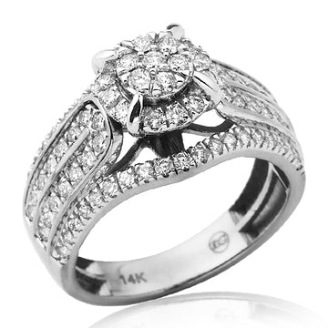 14KW 1.00CTW FLEUR DIAMOND BRIDAL RING WITH PRONG