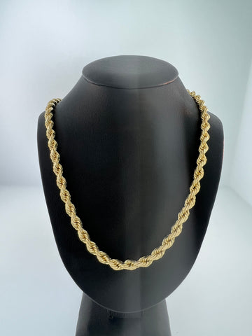 10kt Yellow Gold Diamond Cut Rope Chain