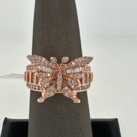 Rose Gold and Diamond Butterfly Ring