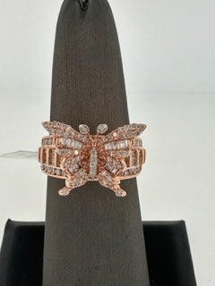 Rose Gold and Diamond Butterfly Ring