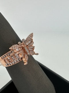 Rose Gold and Diamond Butterfly Ring