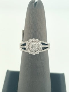 .99ctw Diamond Ladies Halo Engagement Ring