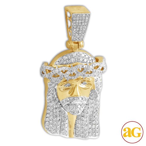 10KY 3.00CTW DIAMOND JESUS PENDANT