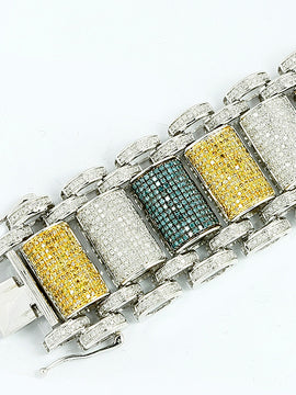 10K 10.80CTW BD/WD/YD MENS BRACELET