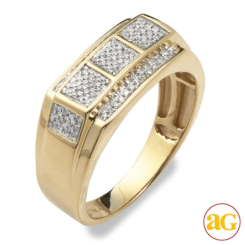 10KY 0.35CTW DIAMOND MENS MICROPAVE RING