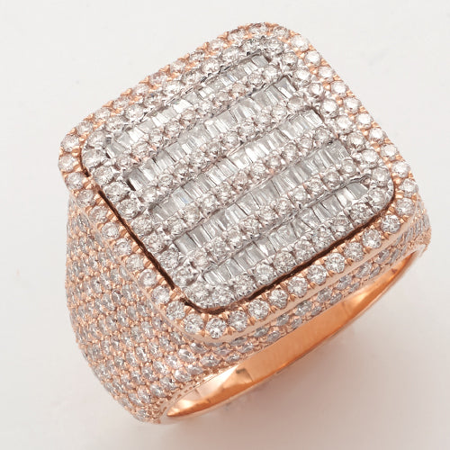 10KR 4.80CTW DIAMOND BAGUETTE SQUARE RING