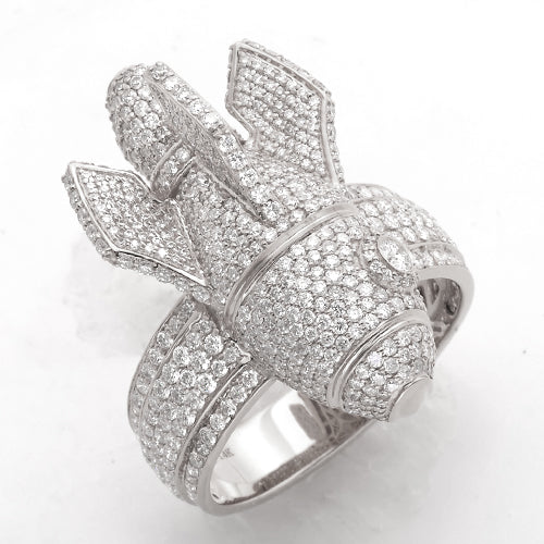 14KW 2.85CTW DIAMOND ROCKET SHIP MENS RING