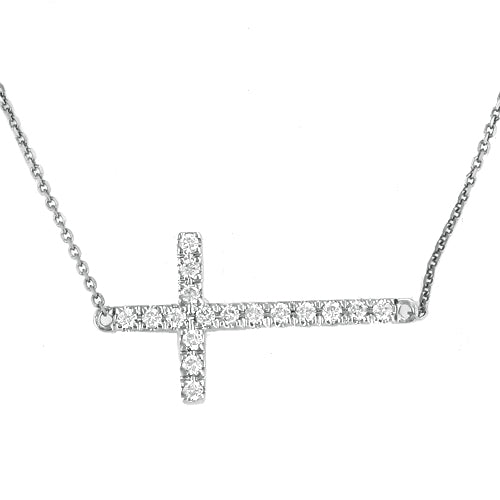 14KW 0.20CTW DIAMOND FANCY CROSS