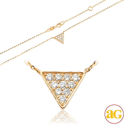 14KY 0.20CTW DIAOND NECKLACE - FLAT TRIANGLE
