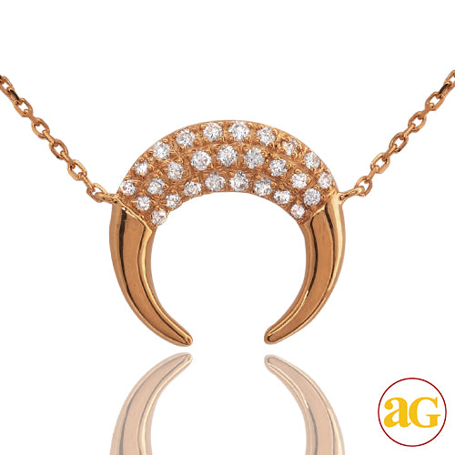 14KR 0.20CTW DIAMOND NECKLACE - ROUNDED PROFILE