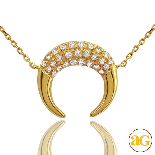 14KY 0.20CTW DIAMOND NECKLACE - ROUNDED PROFILE