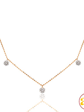 14KR 0.50CTW DIAMOND NECKLACE - 5 LOOSE CLUSTERS