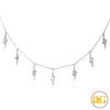 14KW 0.15CTW DIAMOND NECKLACE - 7 LIGHTING BOLTS