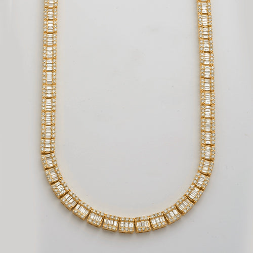 14KY 25.00CTW BAGUETTE NECKLACE 22&quot;