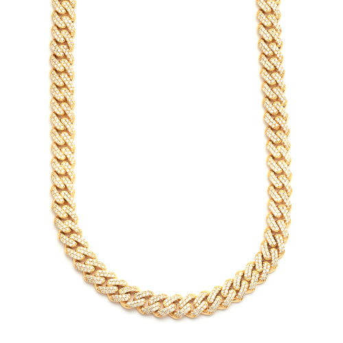 10KY 8.27CTW DIAMOND MIAMI CUBAN CHAIN 19&quot;