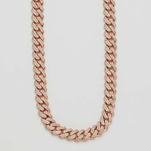 10KR  25.70CTW DIAMOND MIAMI CUBAN NECKLACE