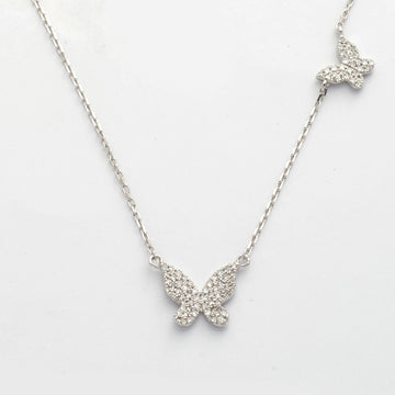 14KW 0.25CTW DIAMOND BUTTERFLY NECKLACE