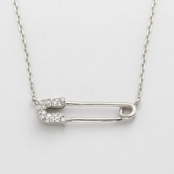 14KW 0.10CTW DIAMOND SAFETY PIN NECKLACE