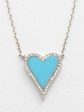 14KW 0.10CTW DIAMOND HEART NECKLACE