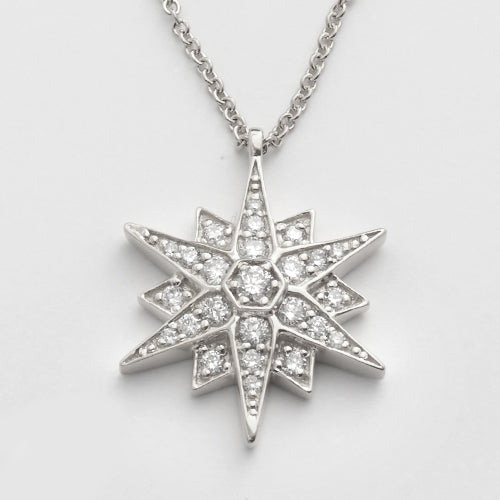 14KW 0.25CTW DIAMOND - STAR NECKLACE