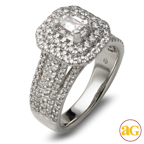 14KW 1.50CTW BAGUETTE DIAMOND RING - DOUBLE EMERAL