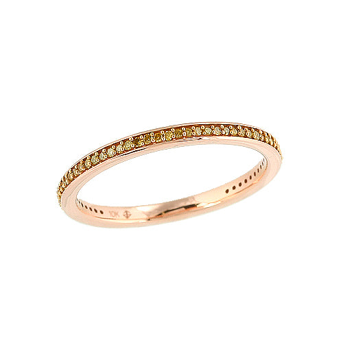 10KR 0.15CTW YELLOW DIA STACKABLE RING