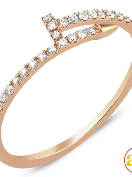 14KR 0.20CTW DIAMOND DESIGNER "NAIL" RING