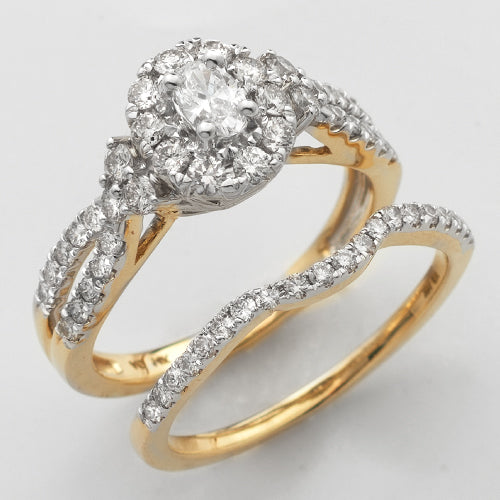 14KY 1.20CTW OVAL DIAMOND BRIDAL SET