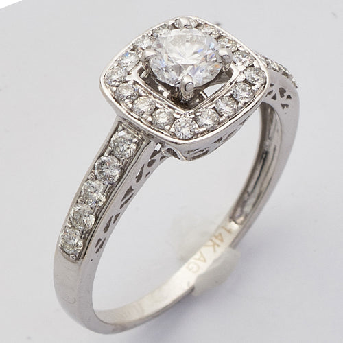 14KW 1.00CTW DIAMOND BRIDAL RING WITH SQUARE CHANN
