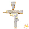 10KY 0.75CTW DIAMOND 'UZI' GUN PENDANT