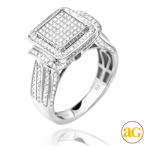 10KW 0.65CTW MICROPAVE DIAMOND SQUARE HEAD RING WI