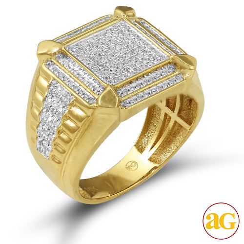 10KY 0.75CTW DIAMOND MENS RING