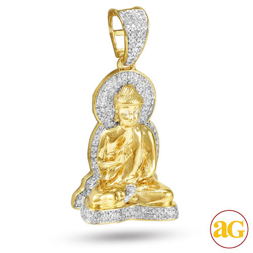 10KY 0.50CTW DIAMOND SITTING BUDDHA PENDANT
