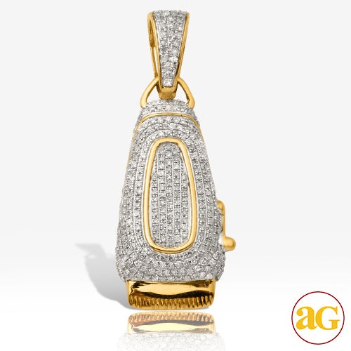 10KY 1.15CTW DIAMOND BARBER CLIPPERS PENDANT