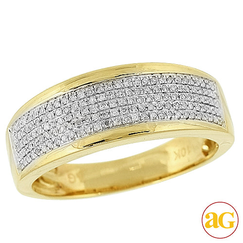 10KY 0.40CTW DIAMOND MENS MICROPAVE BAND