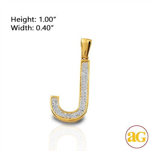 10KY 0.15CTW DIAMOND INITIAL PENDANT - &quot;J&quot;