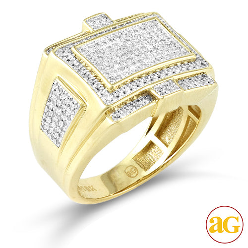 10KY 0.70CTW MICROPAVE DIAMOND MENS RING