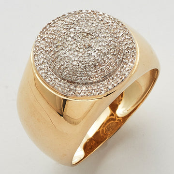 10KY 0.60CTW MICROPAVE DIAMOND MENS DOME RING