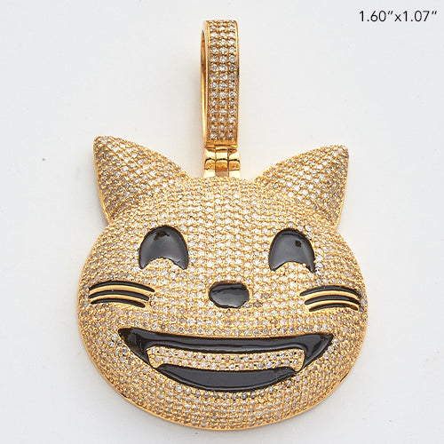 10KY 2.00CTW DIAMOND SMILING CAT EMOJI