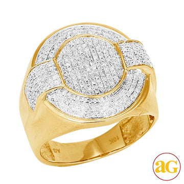 10KY 0.75CTW  MICROPAVE DIAMOND MENS RING
