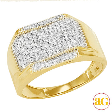 10KY 0.40CTW MICROPAVE DIAMOND MENS RING